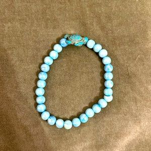 Pearly blue turtle bracelet